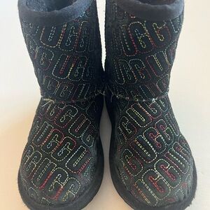 UGG Black Multicolor Logo Boots